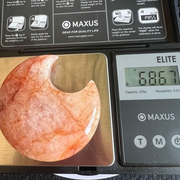 Fire Quartz Crystal Crescent‎ Moon (2) - Picture 10 of 11